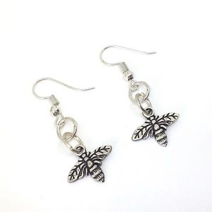 Silver Baby Bee Earrings